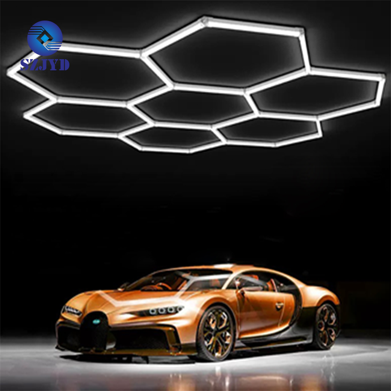car shop led hexagon lights